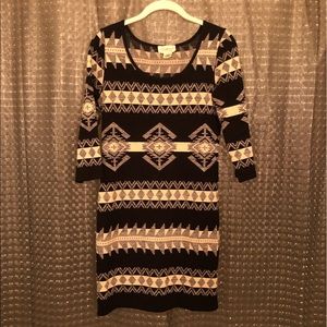 Geometric Sweater Dress